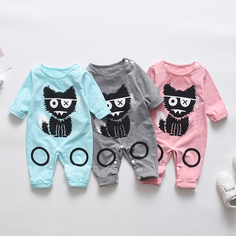 

Baby Monster Print Long-sleeve Jumpsuit