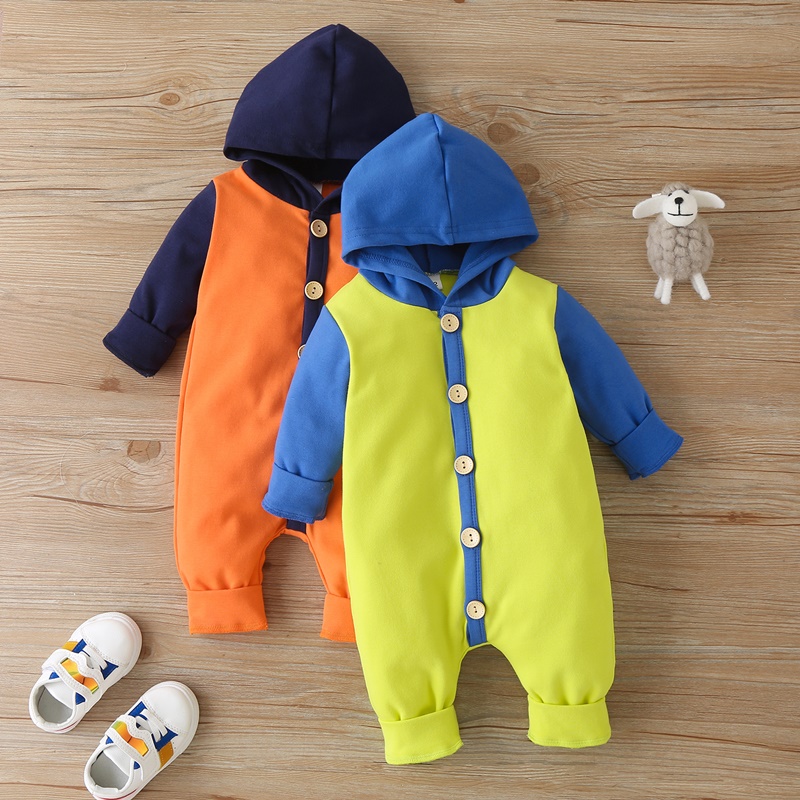 

Baby Sporty Colorblock Hooded Jumpsuit
