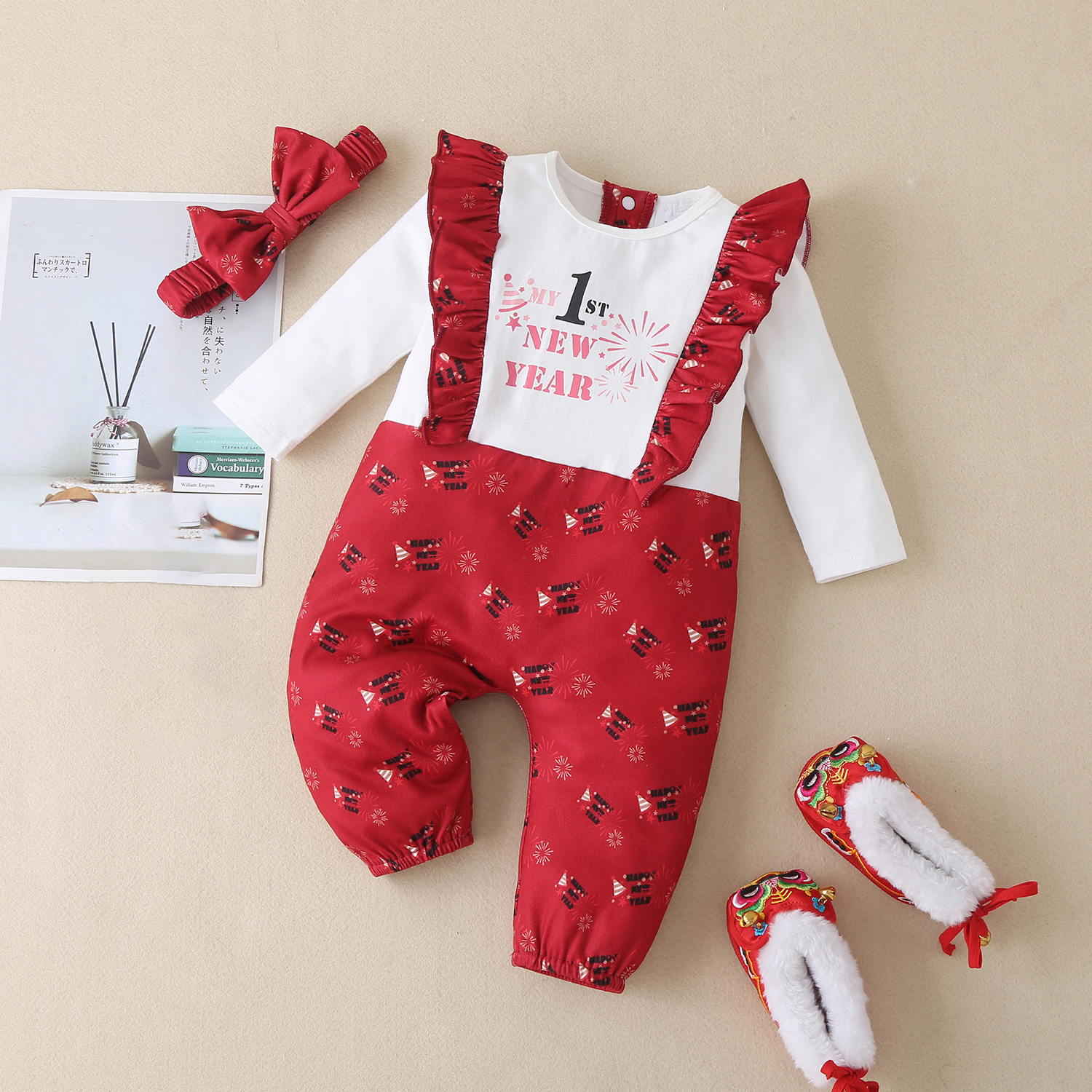 

Baby Girl casual My 1st New Year Letter Jumpsuits