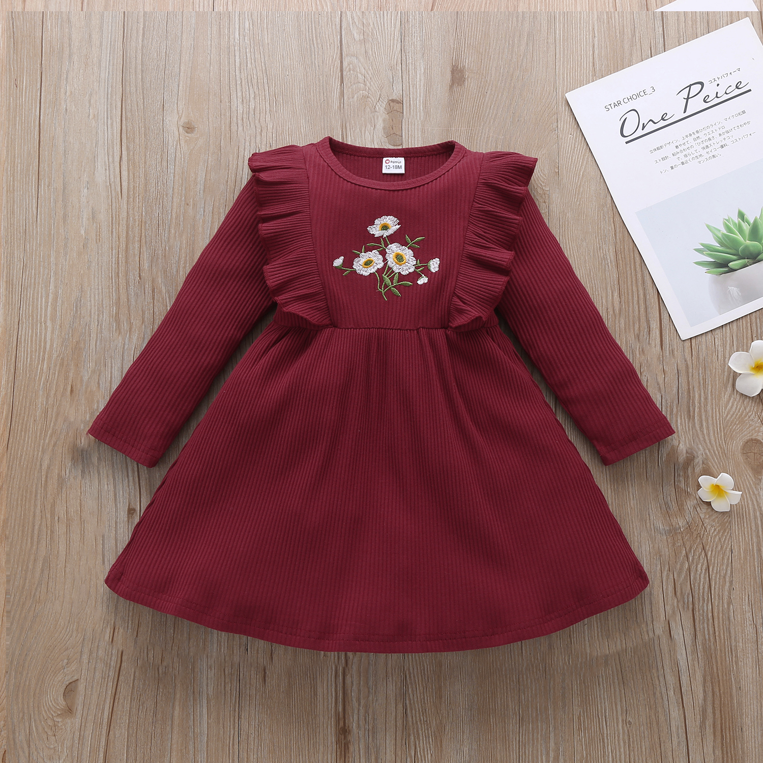 

1pc Baby Girl Long-sleeve Cotton Floral Sweet Dress