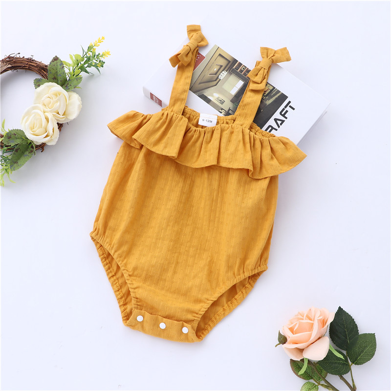 

100% Cotton Solid Yellow Baby Sling Romper