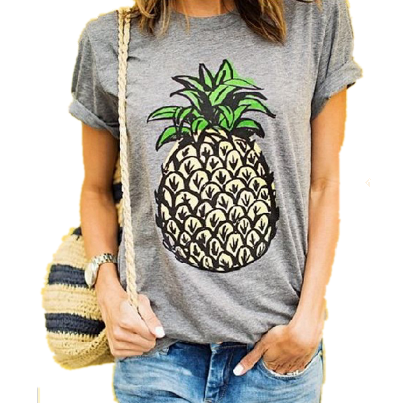 

Fresh Pineapple Print Short-sleeve T-shirt for Women