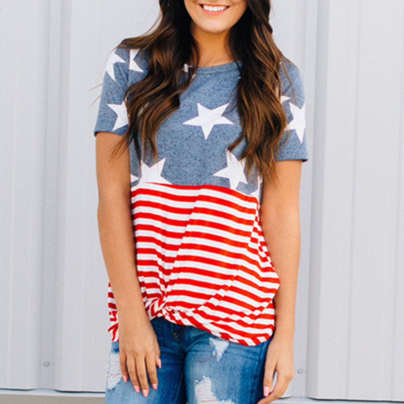 

Stylish Star Print Short-sleeve T-shirt