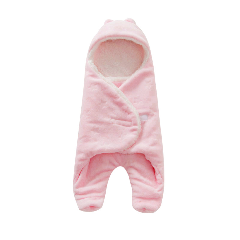 

Baby Cute Blanket Swaddle Wrap Winter Cotton Plush Hooded Sleeping Bag