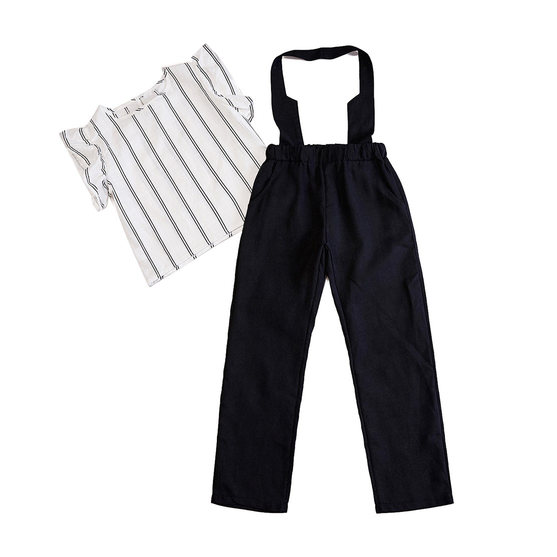 

Beautiful Striped design top and Suspender Sets for Girl