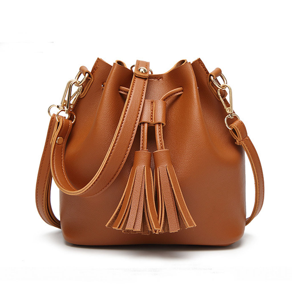 

Stylish Tassel Decor Drawstring Crossbody Bag