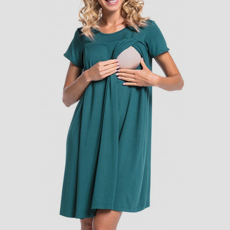

Trendy Short-sleeve Nursing Dress