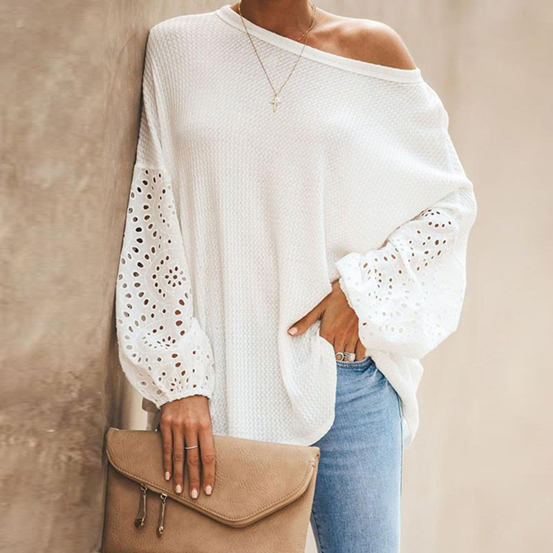 

Glamorous One Shoulder Long-sleeve Tee Top