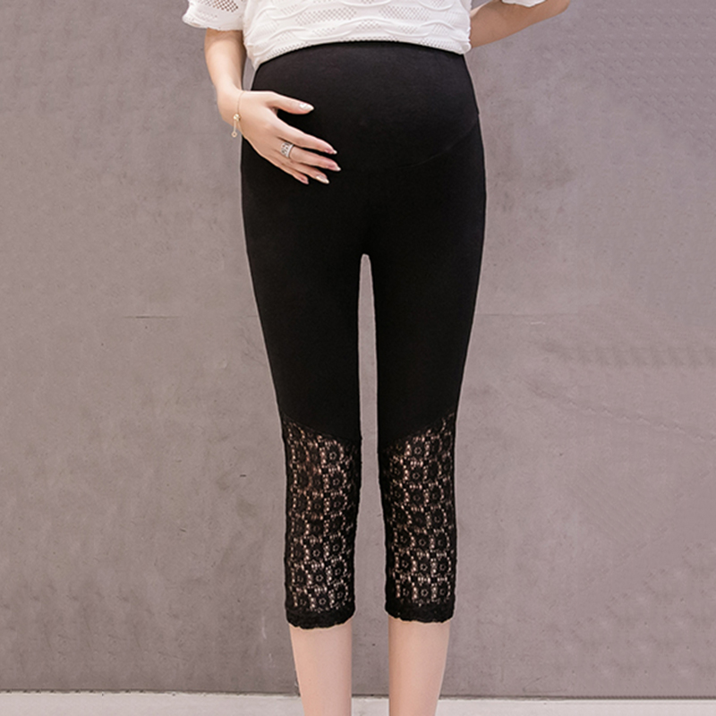 

Lace Solid Maternity Leggings