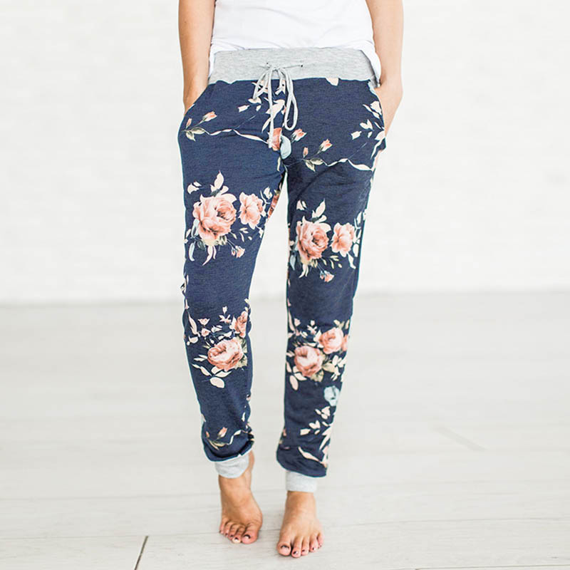 

Casual Floral Pocket Pants