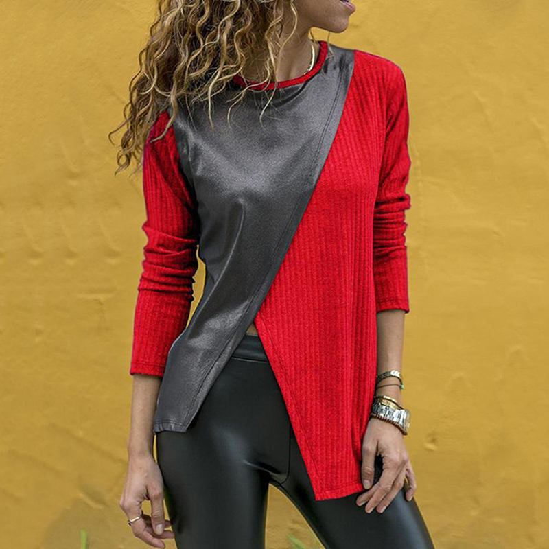 

Trendy Color Block Long-sleeve Top