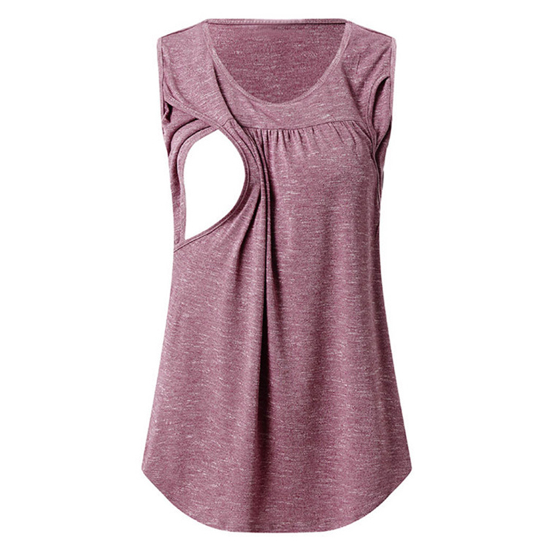 

Maternity Round collar Plain Nursing Tank