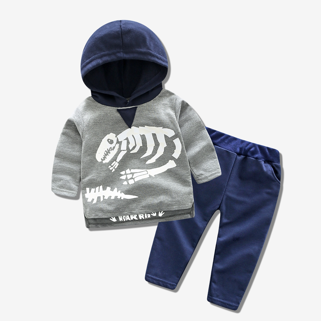 

Hooded Dinosaur Top and Pants Set