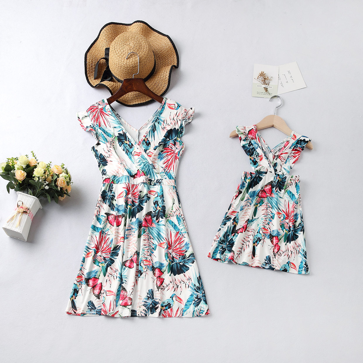 

V-neck Dresses for Mommy and Me