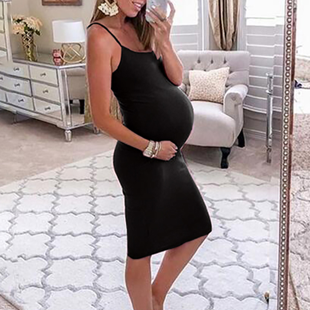 

Fashionable Solid Maternity Body-con Dress