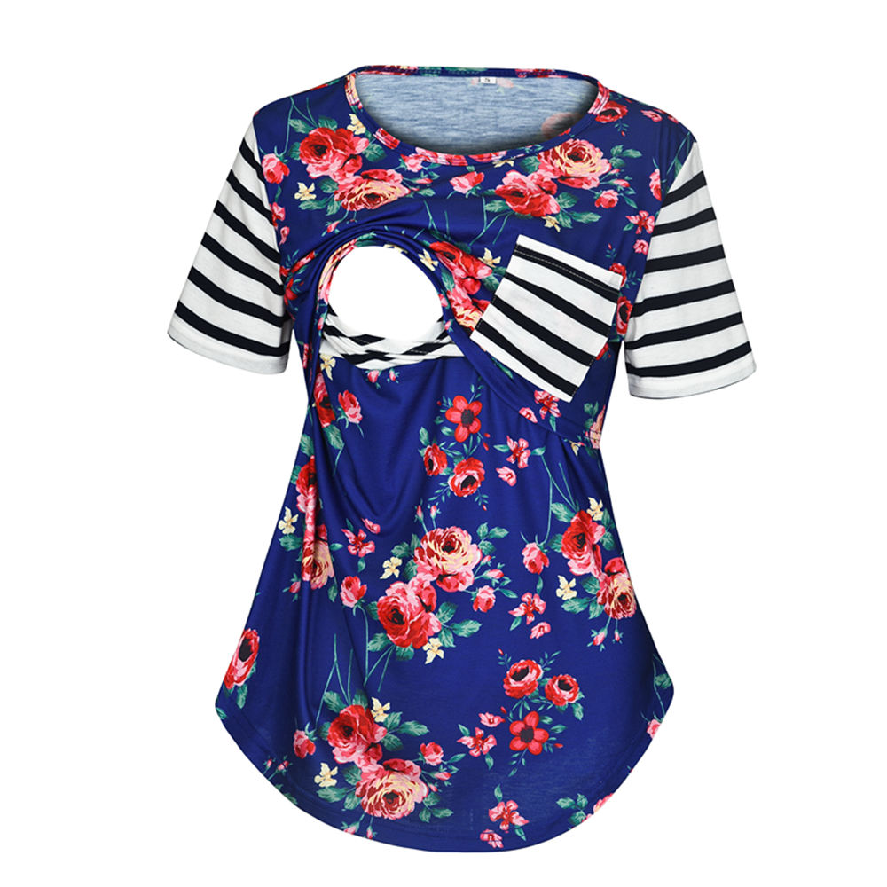 

Trendy Allover Short-sleeve Nursing Top