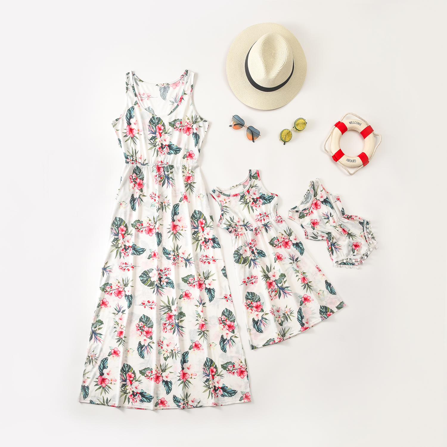 

Mommy and Me Printed Sleeveless Fitted Dresses