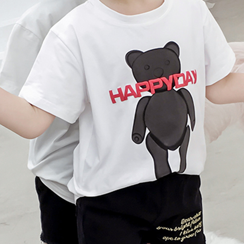

Trendy Bear Letter Pattern Tee