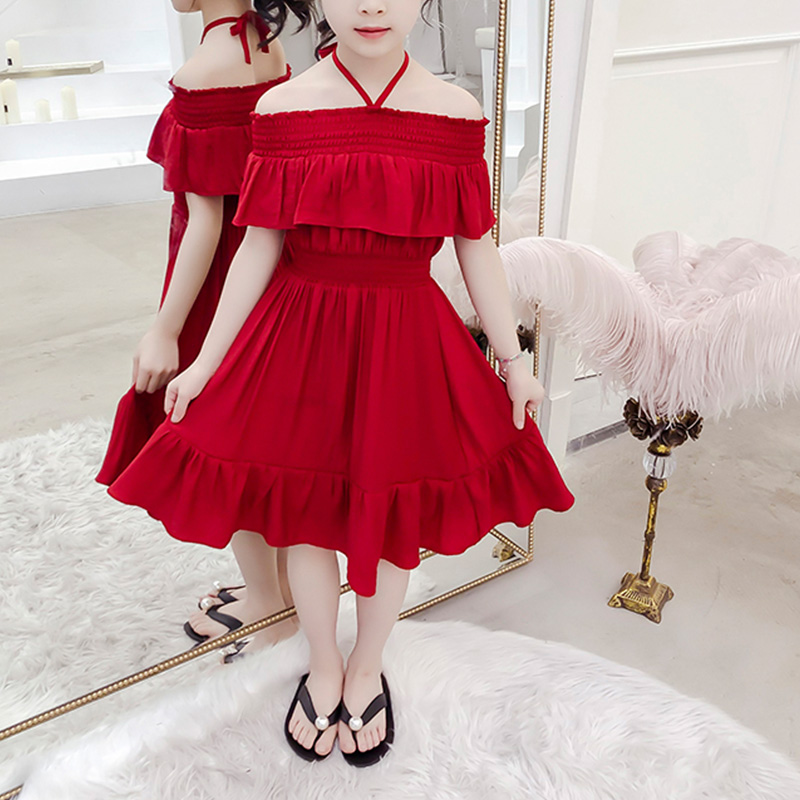 

Summer Elegant Off Shoulder Halter dress for Girl