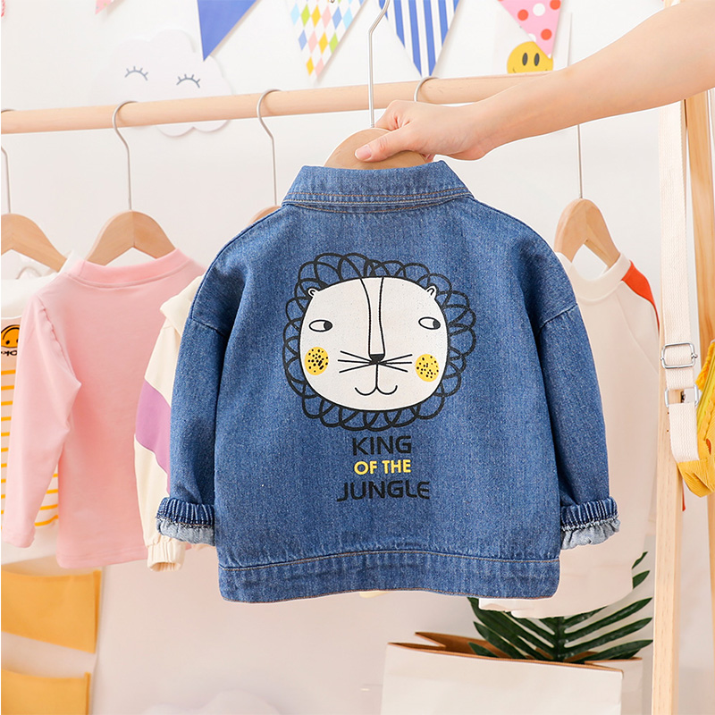 

Baby / Toddler Cartoon Print Front Pocket Denim Jacket (No hoodie)