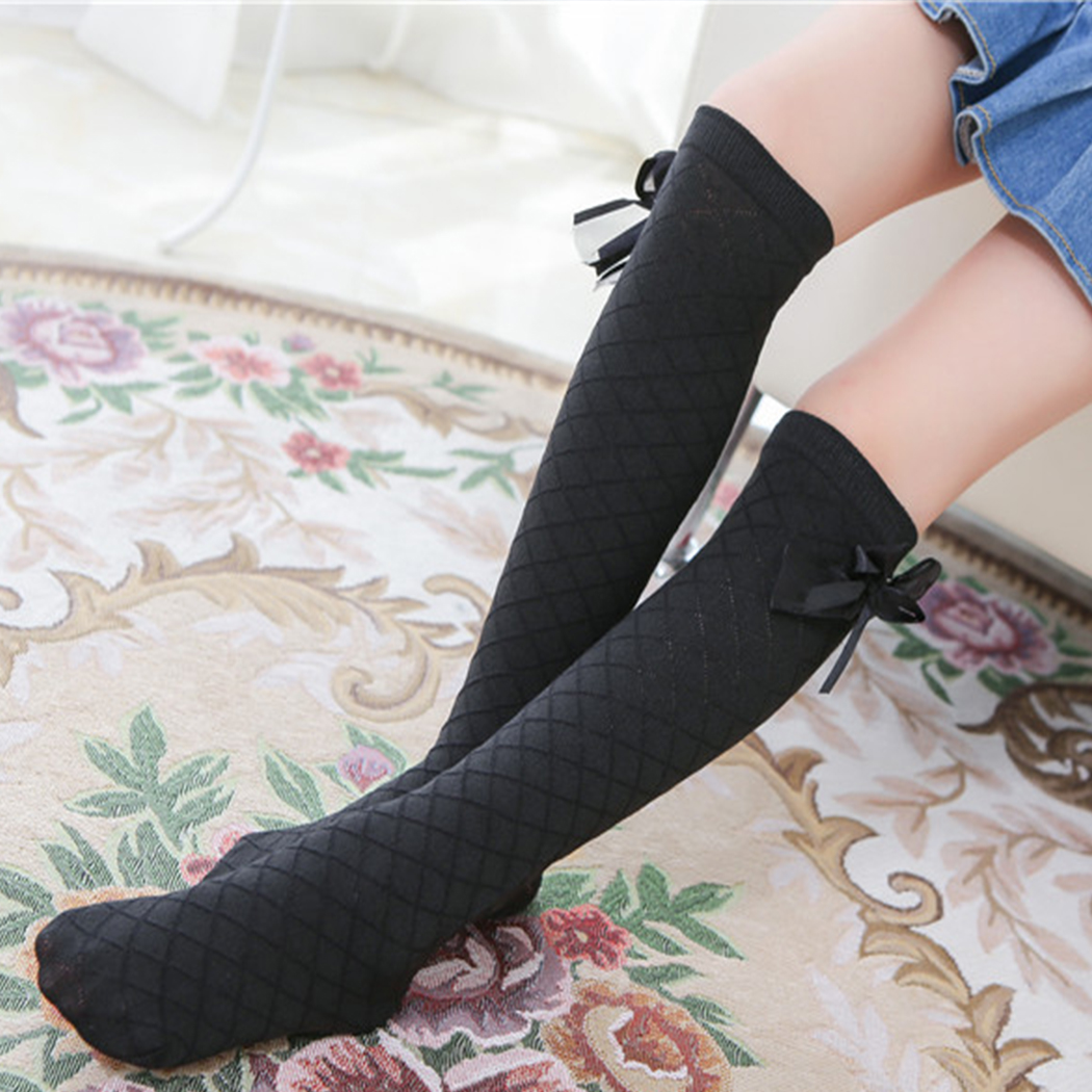 

1-pair Sassy Plaid Bowknot Decor Stockings