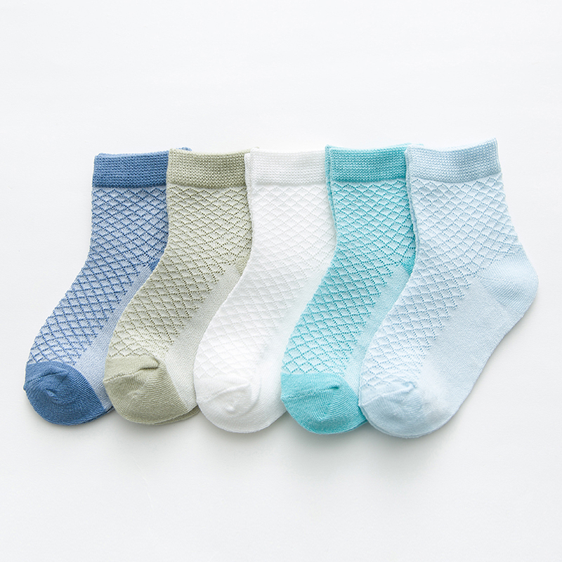 

Breathable 5-pair Solid Grid Mesh Socks