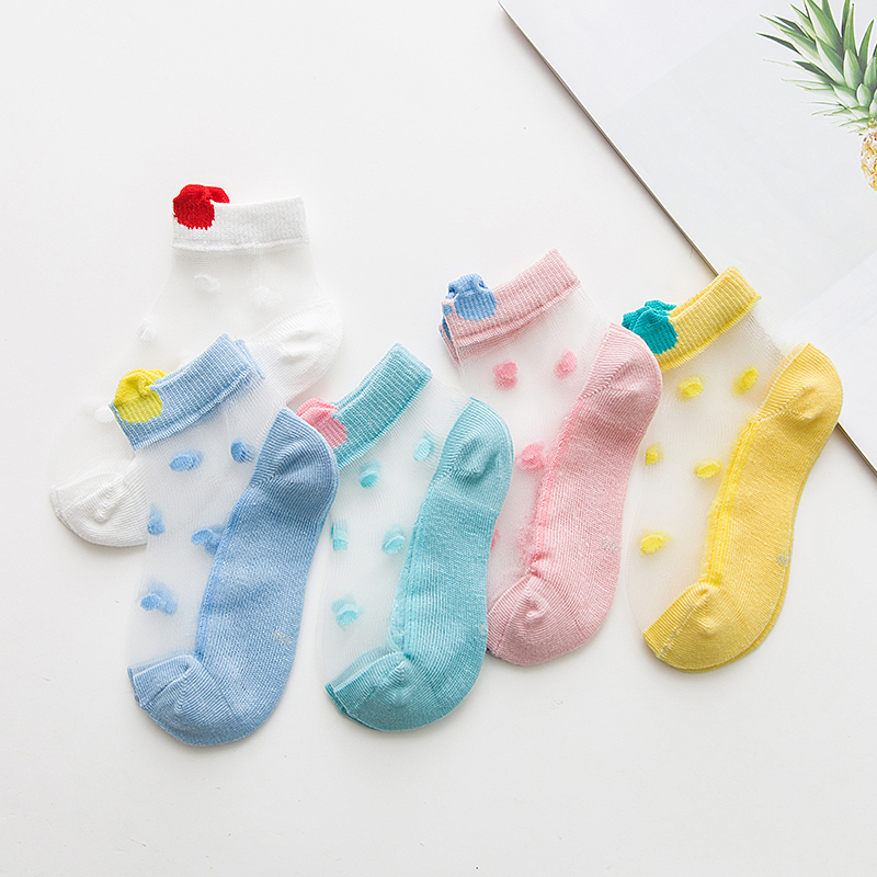 

2019 Baby / Toddler 3D Ear Mesh Dotted Socks