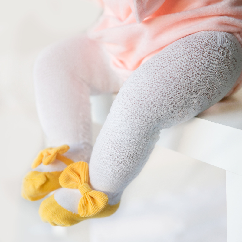 

Baby/Toddler's Bow Color Blocked Pantyhose