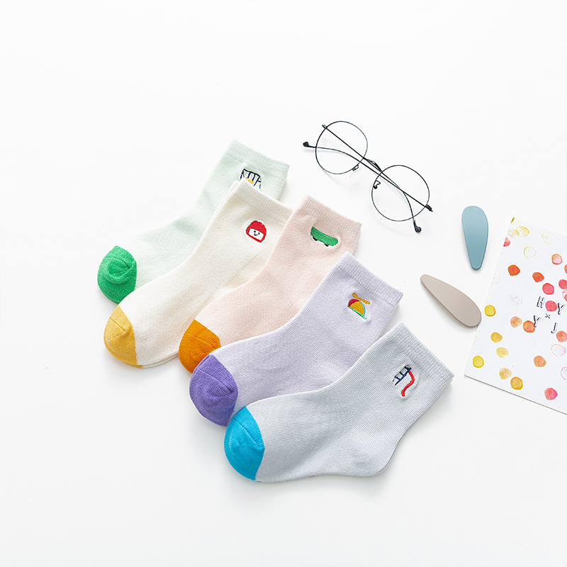 

5-piece Baby / Toddler Cartoon Embroidery Breathable Socks Set