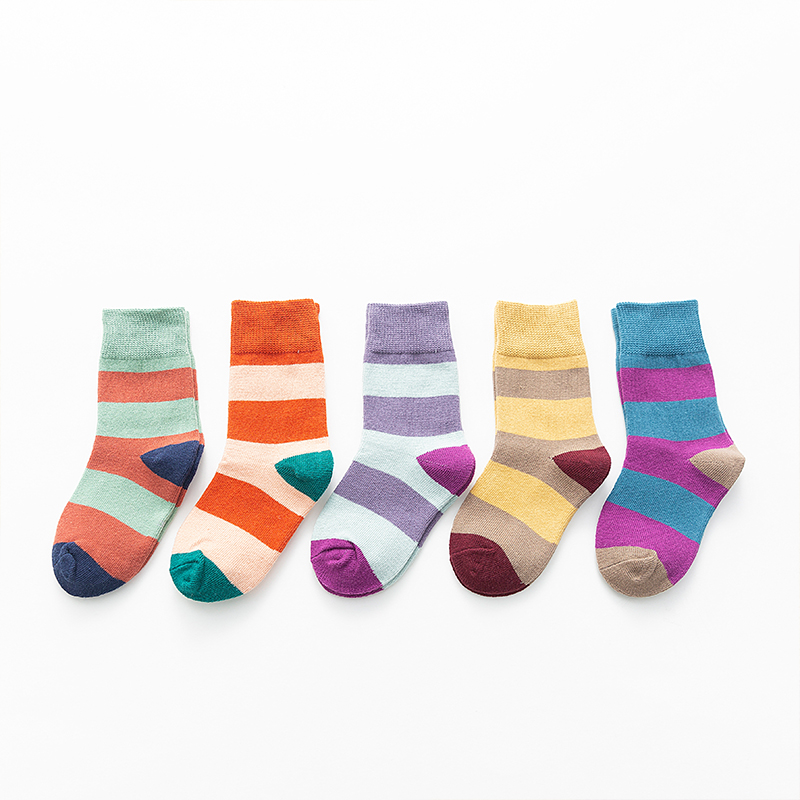 

5-piece Baby Colorful Striped Socks Set