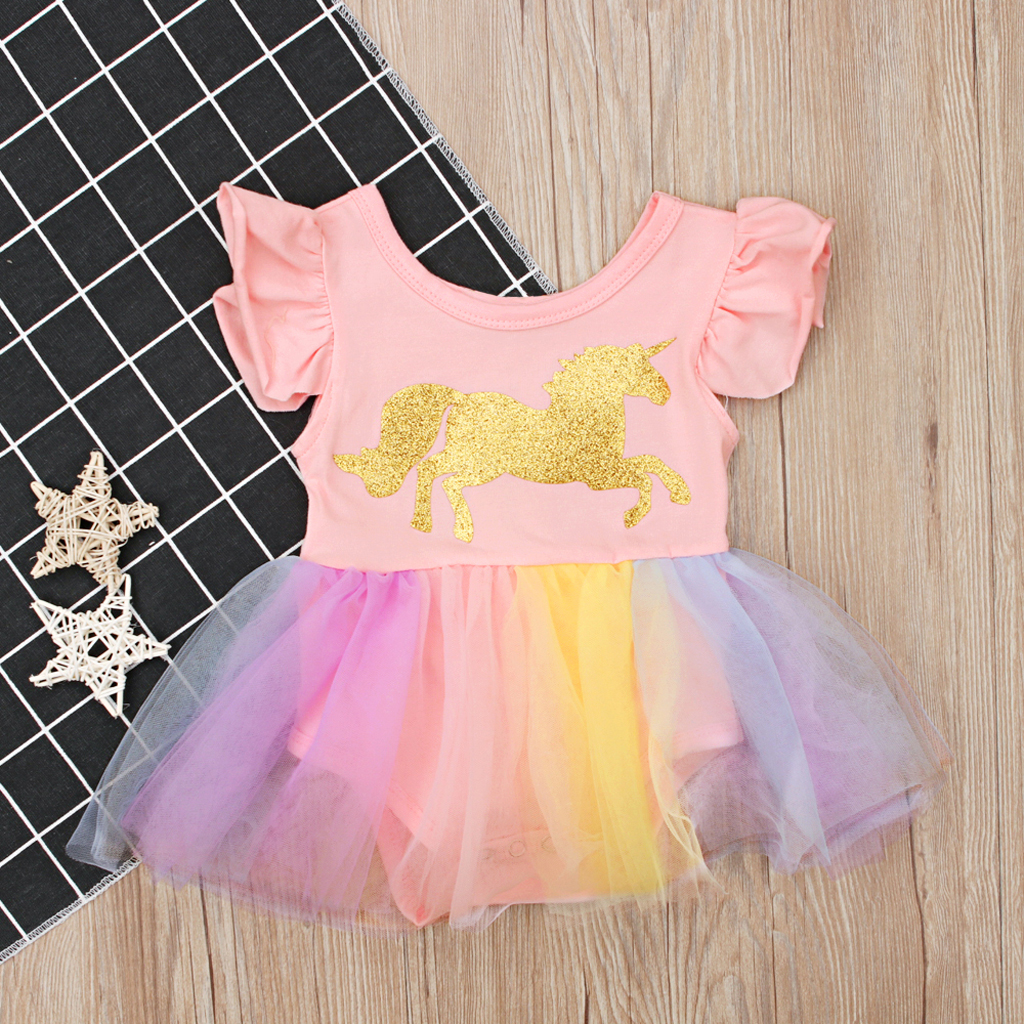 

Baby Girl's Unicorn Pattern Tulle Dress