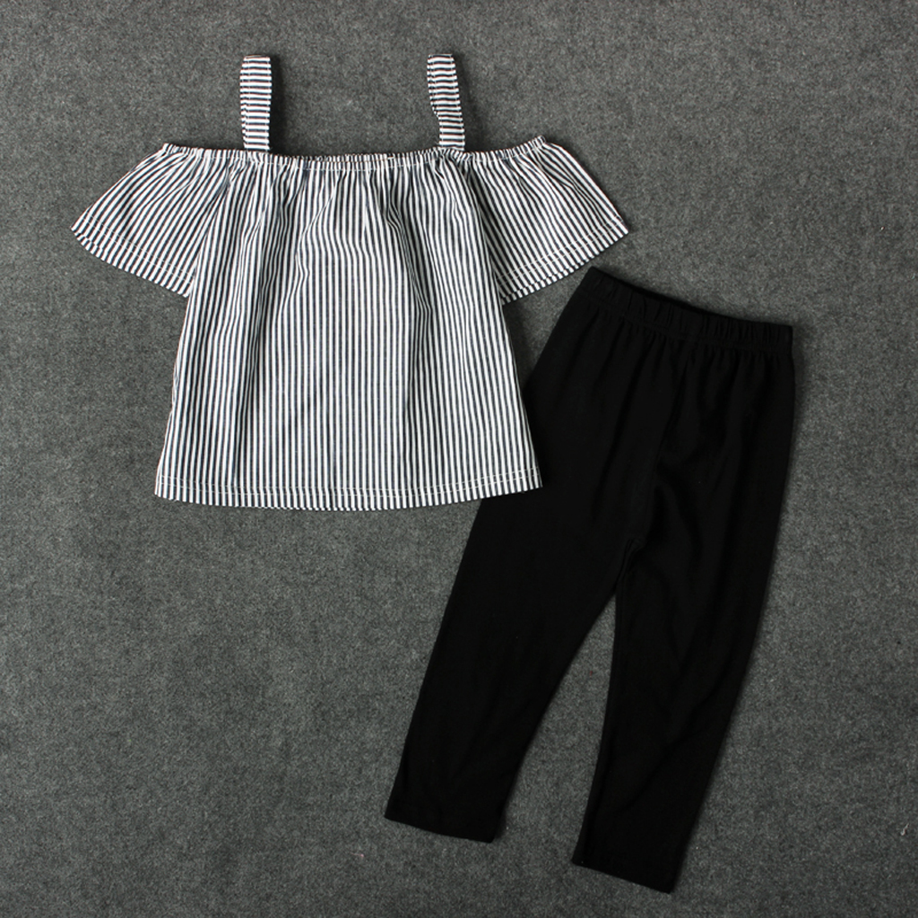

Baby / Toddler Stripe Off Shoulder Tee and 3D Ear Shorts Set