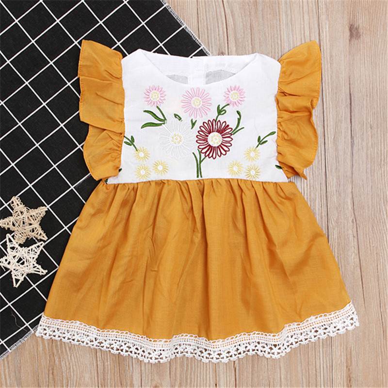 

Summer Ruffle-sleeve Floral Dress