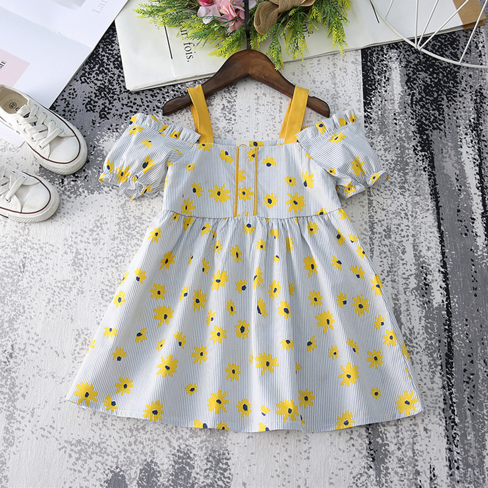 

Toddler Girl Allover Off Shoulder Stappy Dress