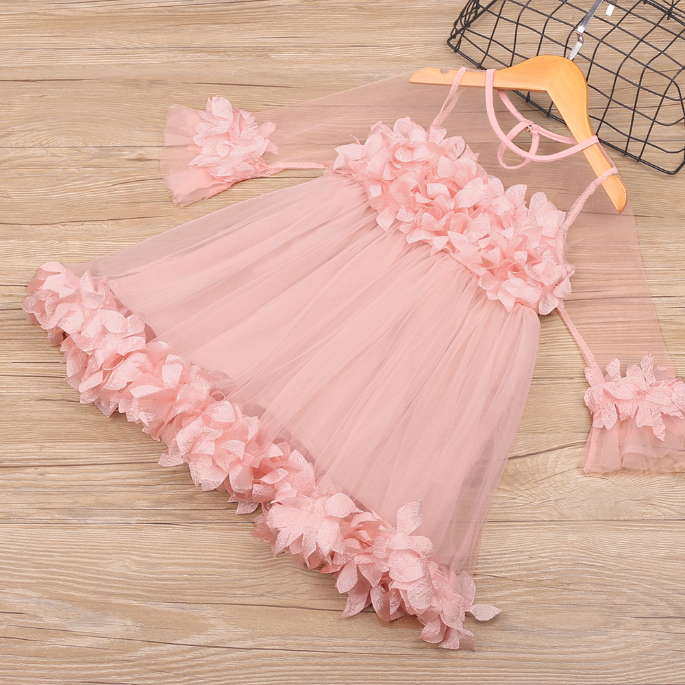 

Baby / Toddler Sweet Flower Decor Tulle Long-sleeve Princess Dress