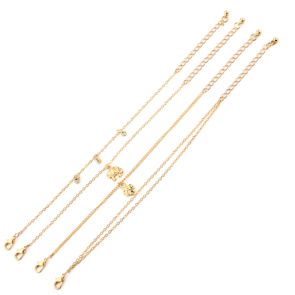 

4 Pcs Beaded Chain Bracelets
