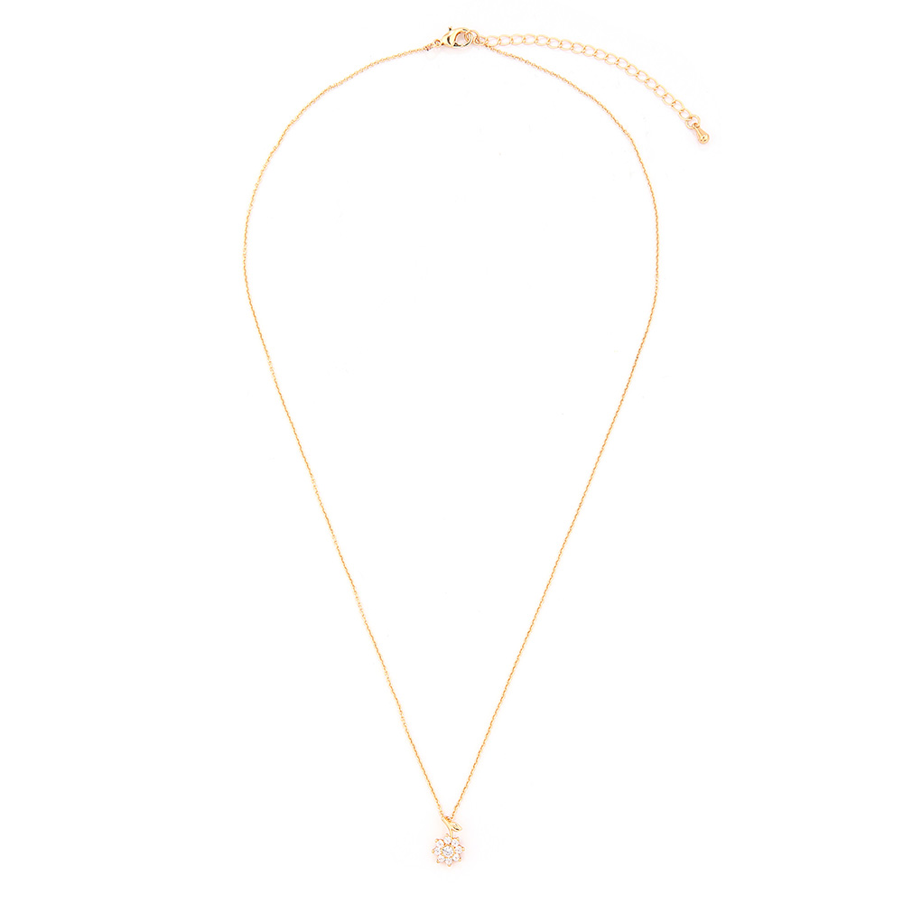 

Simple Zircon Flower Necklace