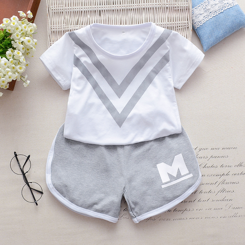 

2019 Baby / Toddler V-line Print Tee and Shorts Set