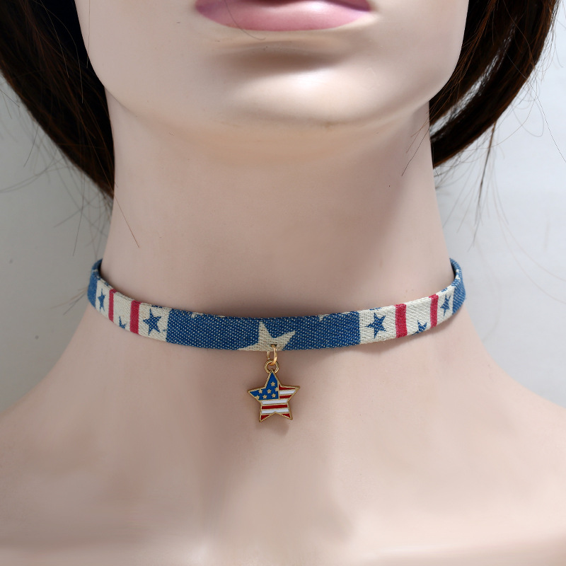 

Star Tasseled Striped Necklace
