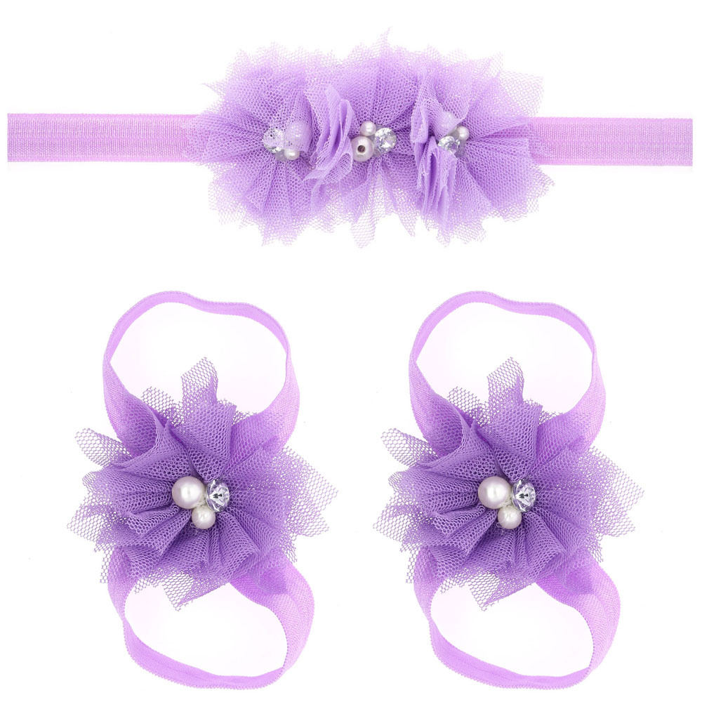 

2-piece Baby / Toddler Photographic Costume Lace Flower Headband and Foot Accessories Set
