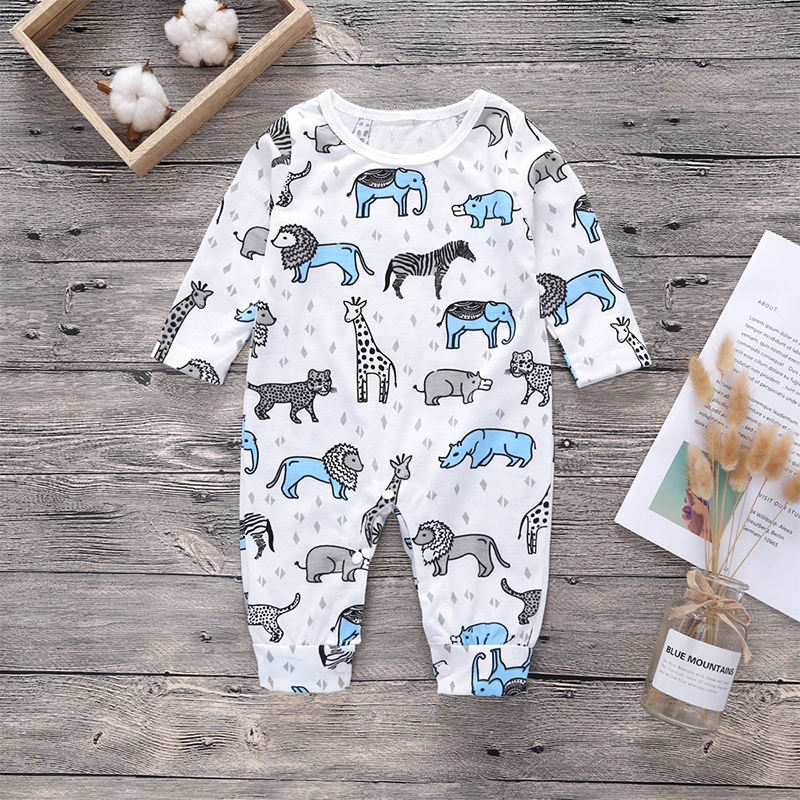 

Beautiful Allover Animal Long-sleeve Jumpsuit for Baby