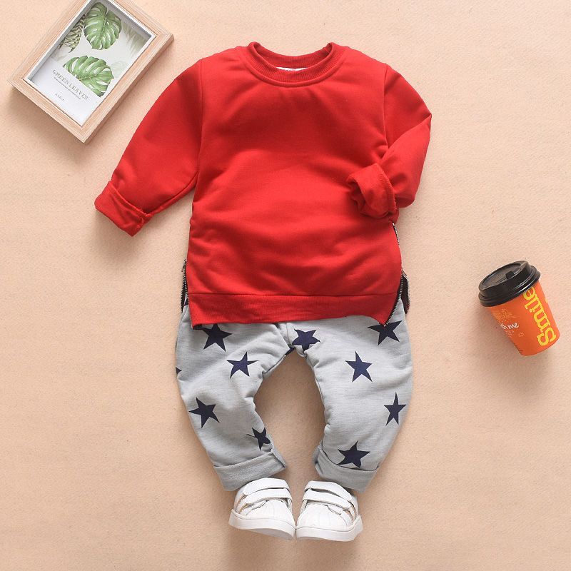 

Baby / Toddler Soft Side Zipper Top and Stars Print Pants Set