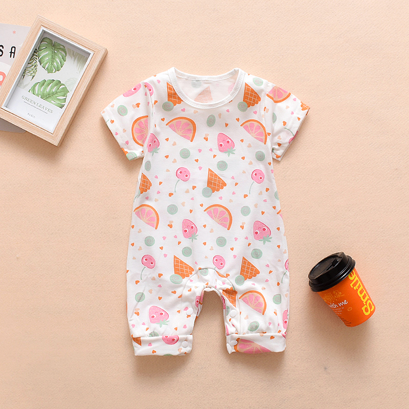 

Baby Orange Allover Short-sleeve Jumpsuit