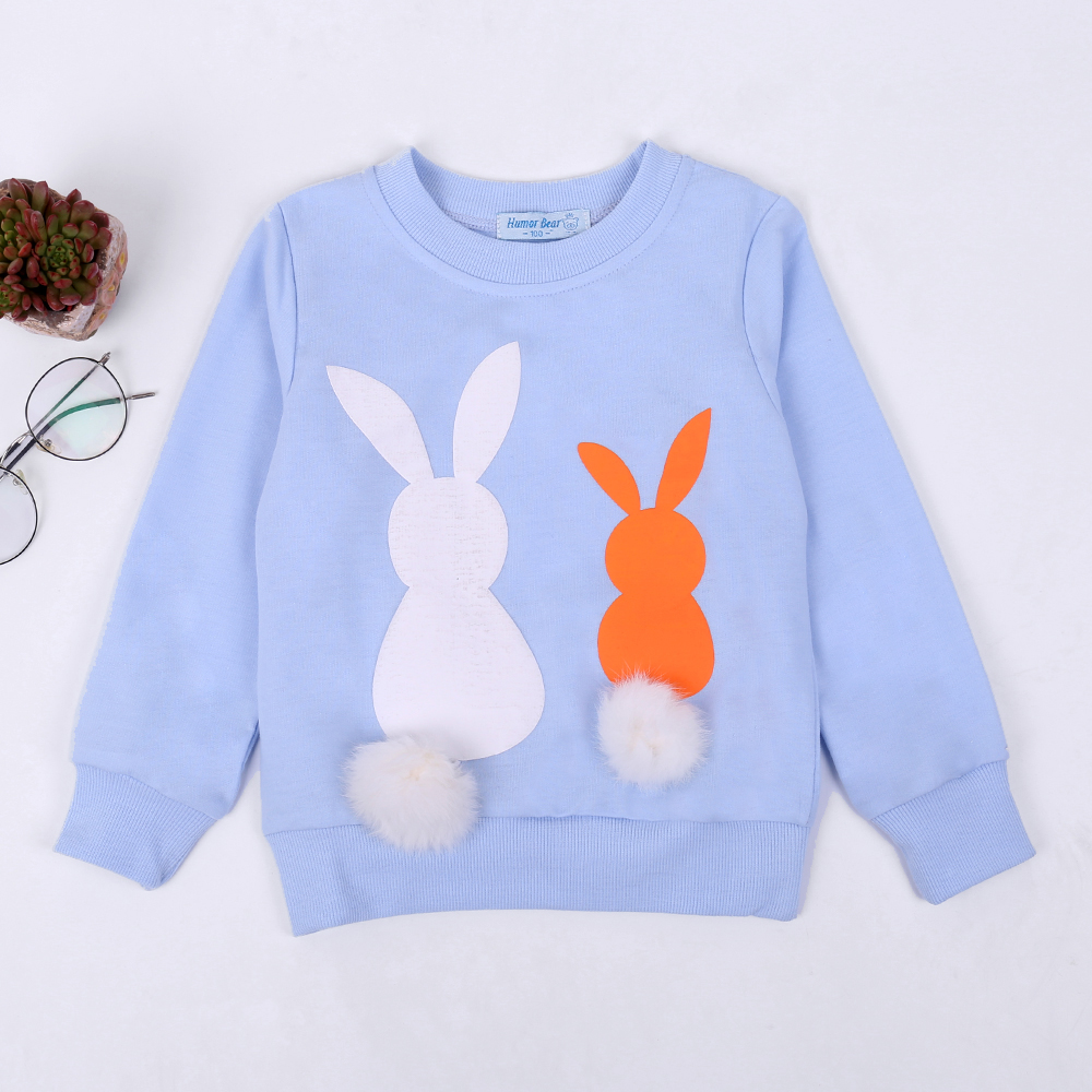 

Lovely Rabbit Print Long-sleeve Pullover for Girl