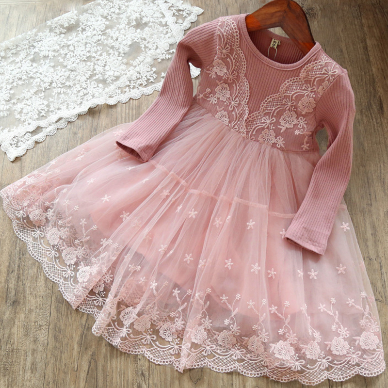 

Toddler Girl's Lace Decor Floral Embroidered Faux-two Tulle Dress