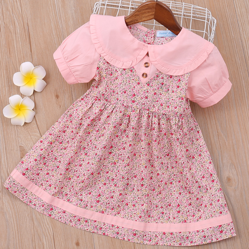 

Baby / Toddler Girl Pretty Floral Print Doll Collar Dress