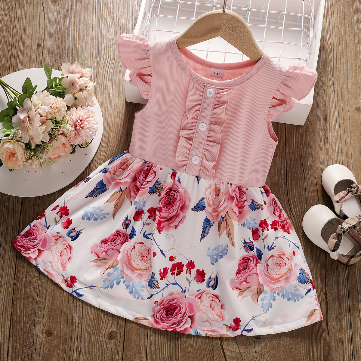 

Baby / Toddler Girl Pink Print Floral Dress