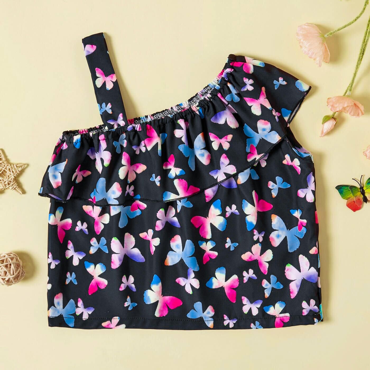 

Toddler Girl Butterfly Food Print Camisole