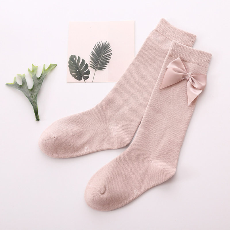 

Fashionable Solid Bow Decor Cotton Socks for Toddler Girl and Girl