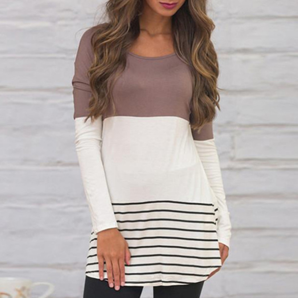 

Fashionable Contrast Long-sleeve Top